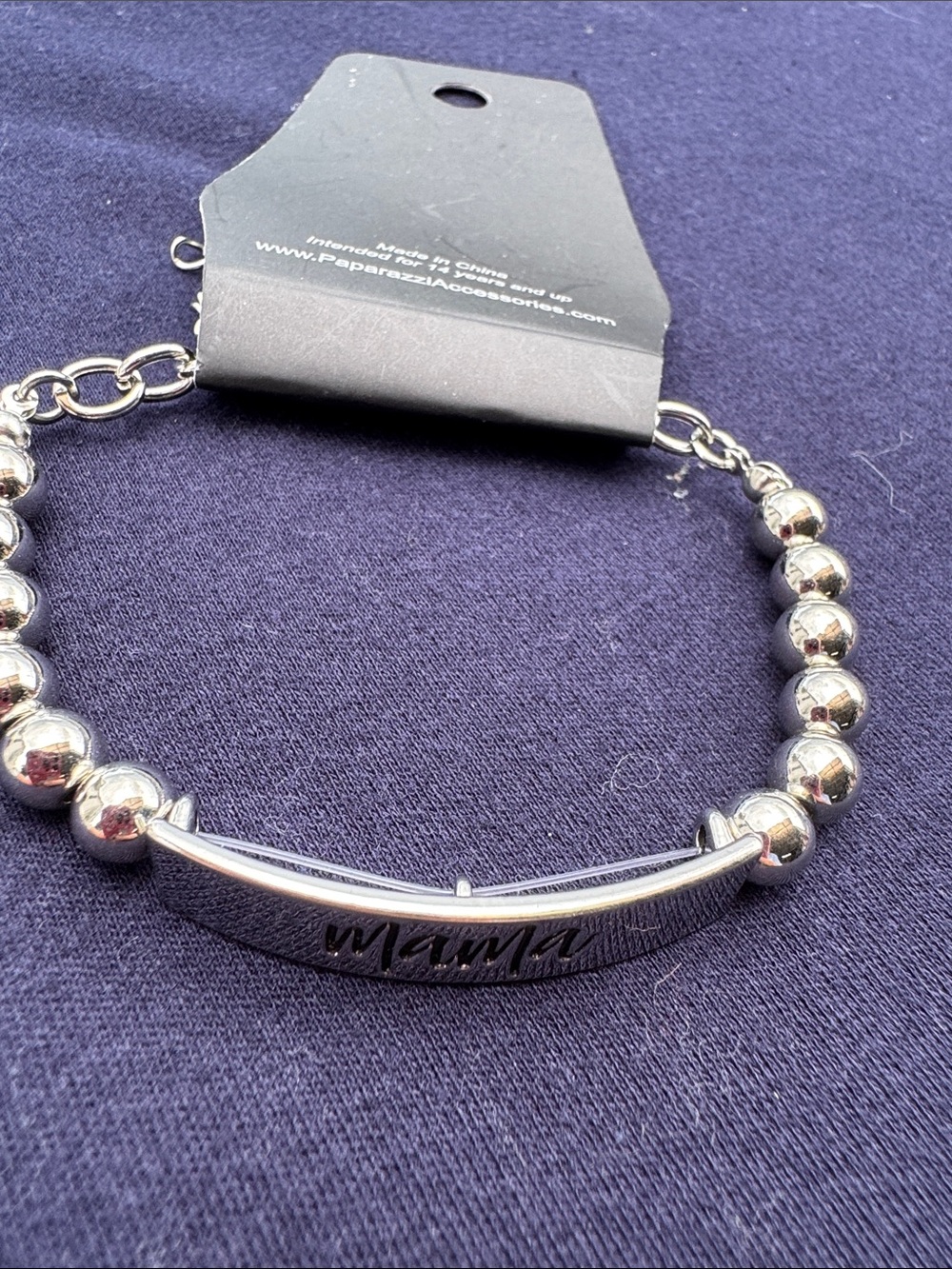 Silver 'Mama' Beaded Bracelet - Women's Jewelry